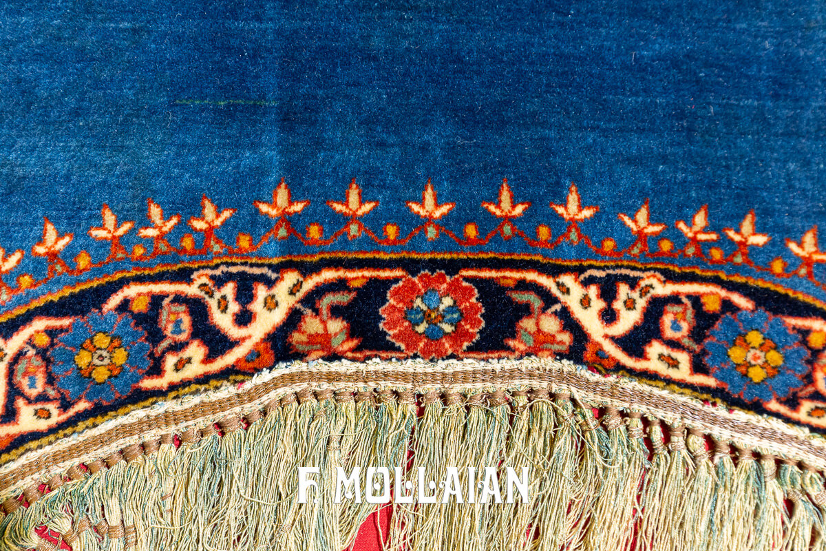 Saddle Cover Kashan Mohtasham Rug Sky Blue Color n°:605829